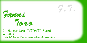 fanni toro business card